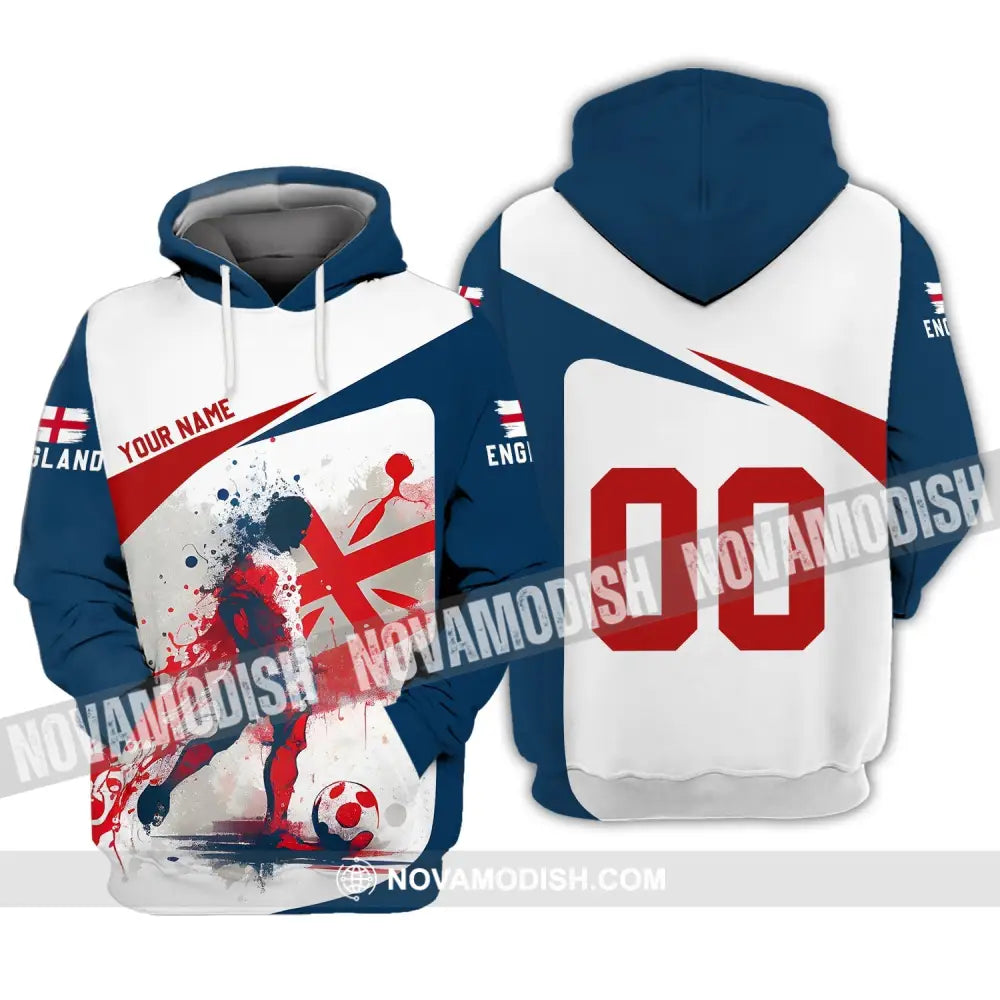 Unisex Shirt - Custom Name And Number England Man Playing Ball Euro 2024 Shirt Hoodie / S T-shirt