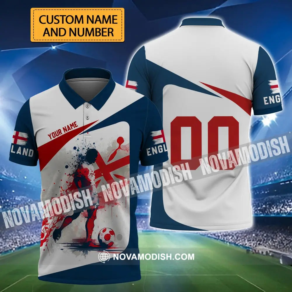 Unisex Shirt - Custom Name And Number England Man Playing Ball Euro 2024 Shirt T-shirt