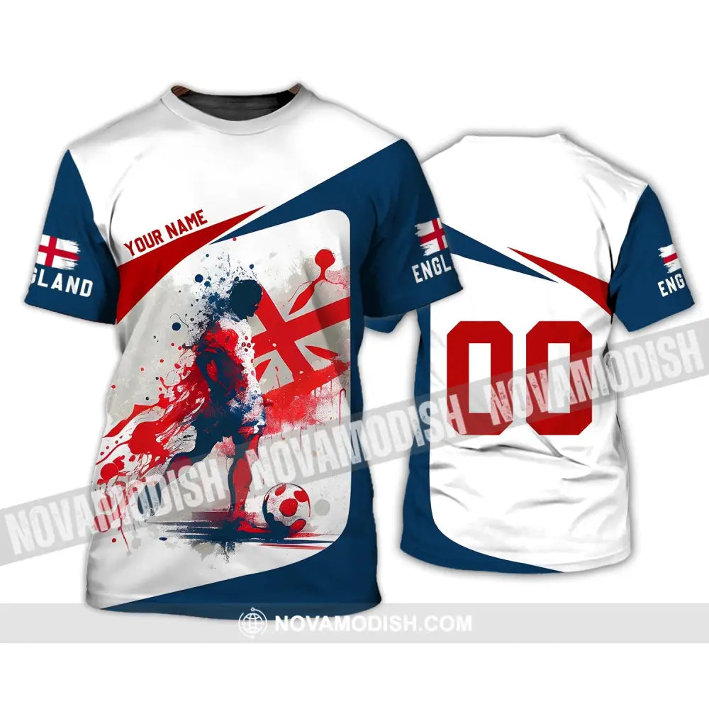 Unisex Shirt - Custom Name And Number England Man Playing Ball Euro 2024 Shirt T-Shirt / S T-shirt