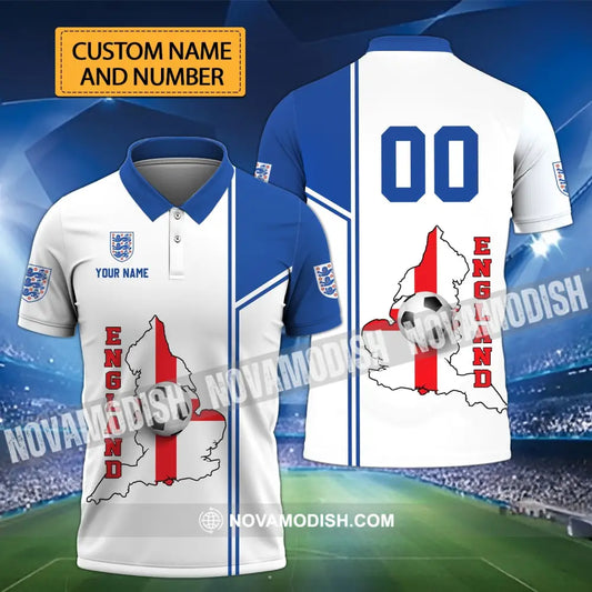 Unisex Shirt - Custom Name And Number Shirt England Map Ball Shirt Euro 2024 T-shirt