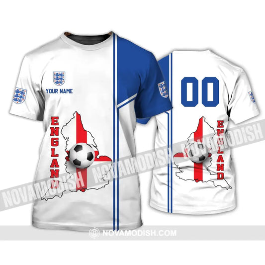 Unisex Shirt - Custom Name And Number Shirt England Map Ball Shirt Euro 2024 T-Shirt / S T-shirt