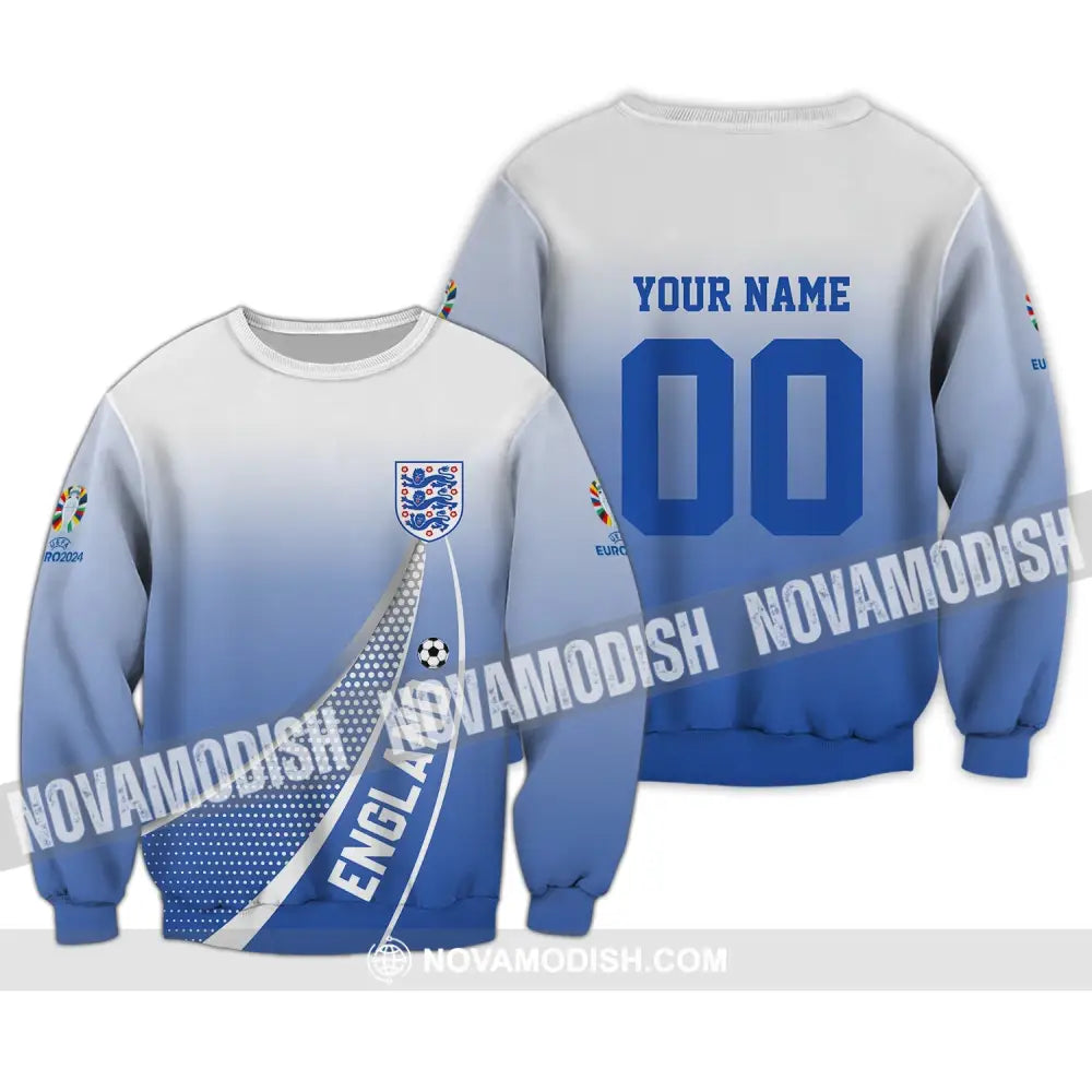 Unisex Shirt - Custom Name And Number England National Team Euro Shirt 2024 Long Sleeve / S T-shirt
