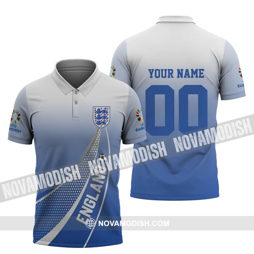 Unisex Shirt - Custom Name And Number England National Team Euro Shirt 2024 Polo Shirt / S T-shirt