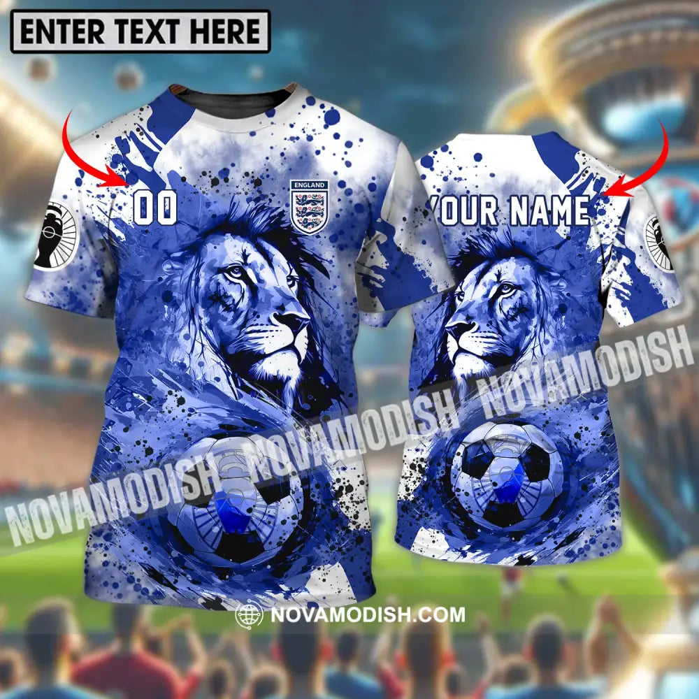 Unisex Shirt - Custom Name And Number Shirt England National Team Lion Ball T-shirt