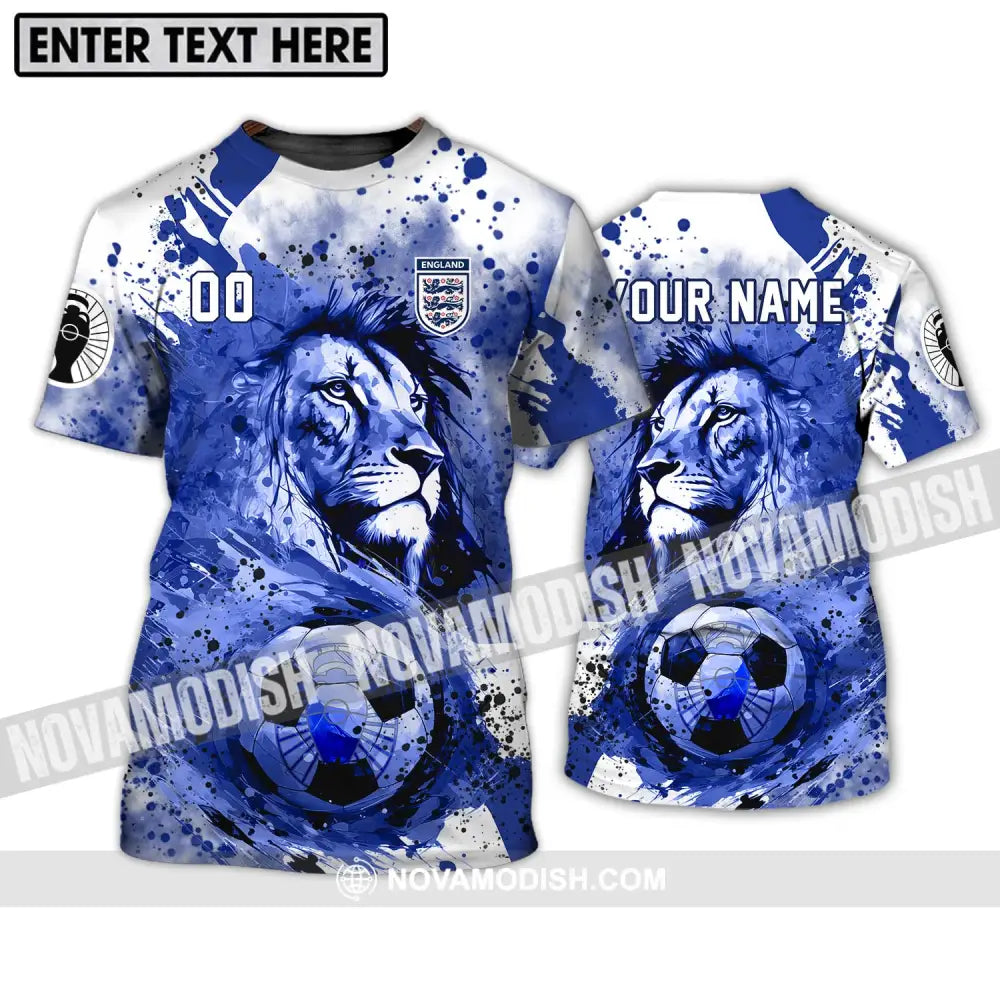 Unisex Shirt - Custom Name And Number Shirt England National Team Lion Ball T-Shirt / S T-shirt