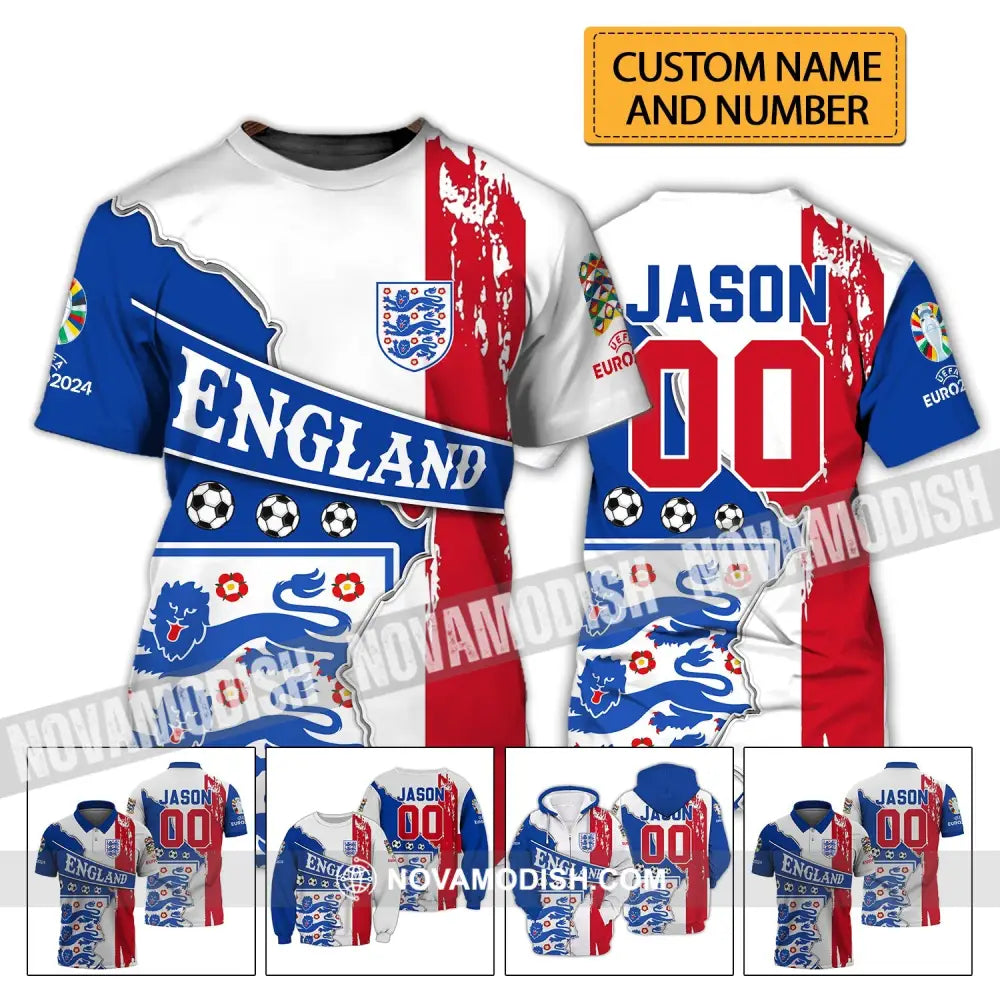 Unisex Shirt - Custom Name And Number Shirt England National Team T-shirt