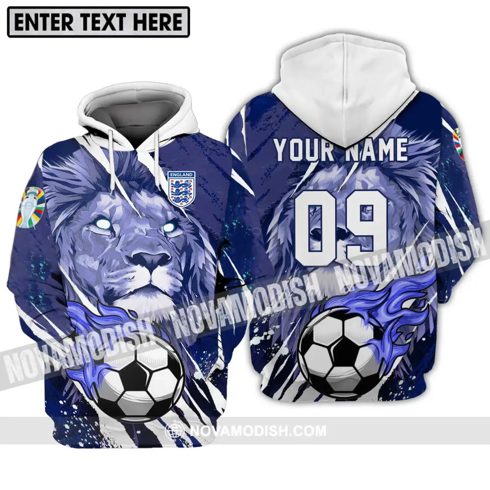 Unisex Shirt - Custom Name And Number Shirt England Team Lion Ball Hoodie / S T-shirt