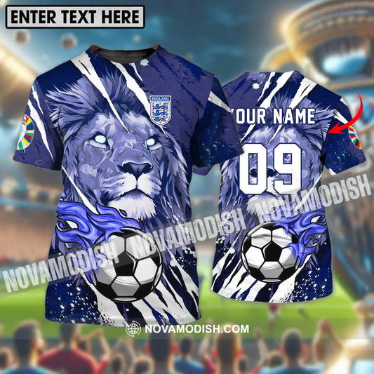 Unisex Shirt - Custom Name And Number Shirt England Team Lion Ball T-shirt