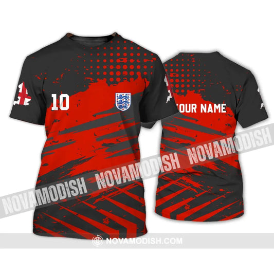 Unisex Shirt - Custom Name And Number Shirt England Team Lover Black Red Shirt Euro 2024 T-Shirt / S T-shirt