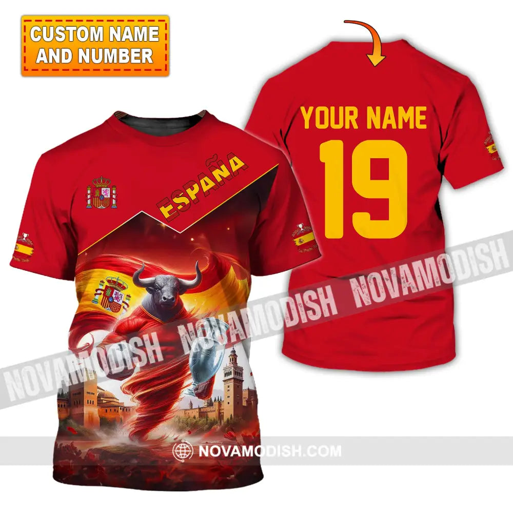 Unisex Shirt Custom Name And Number España Football Polo Euro 2024 Espana Hoodie Long Sleeve T-Shirt