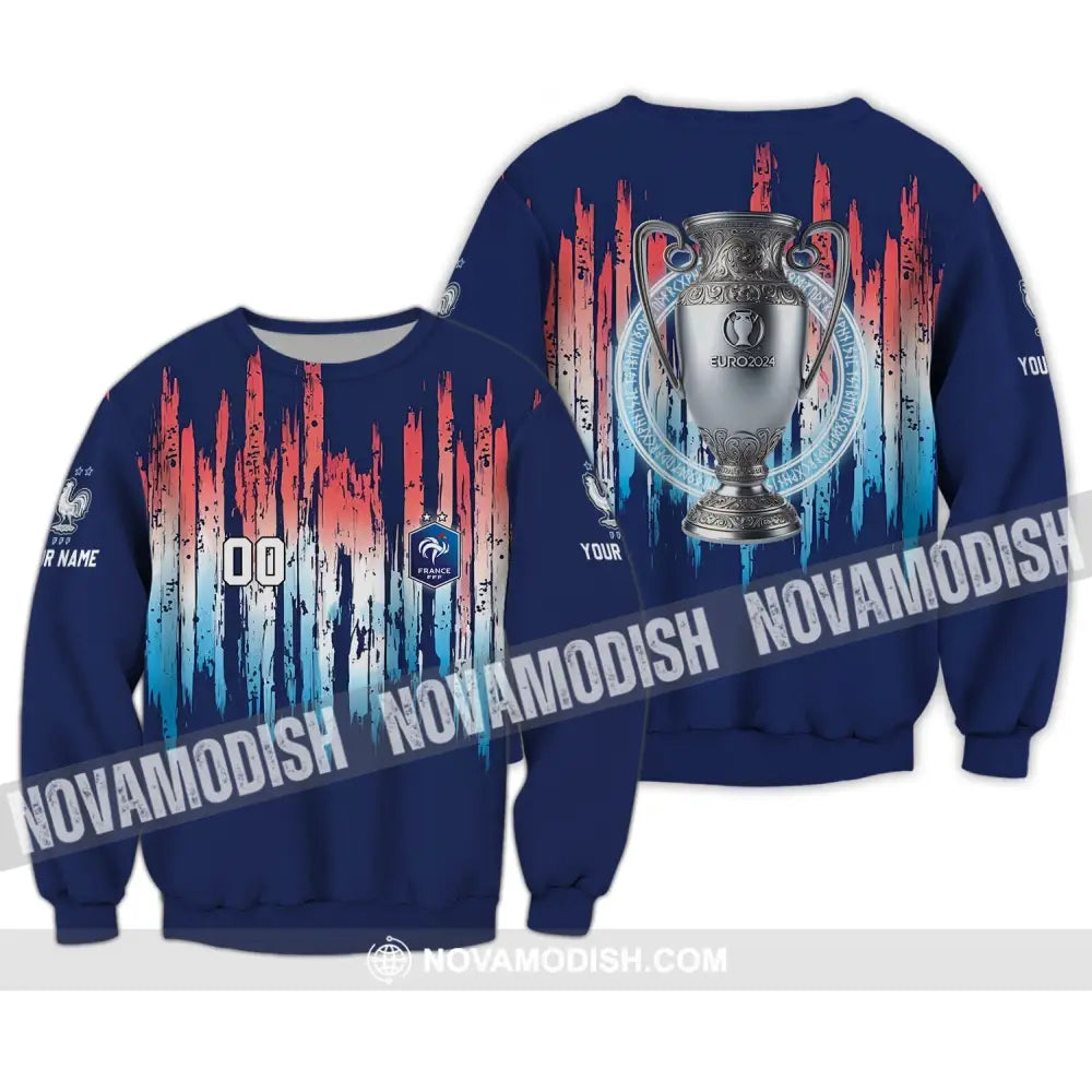 Unisex Shirt - Custom Name And Number Euro 2024 Shirt Cup France National Team Shirt Long Sleeve / S T-shirt