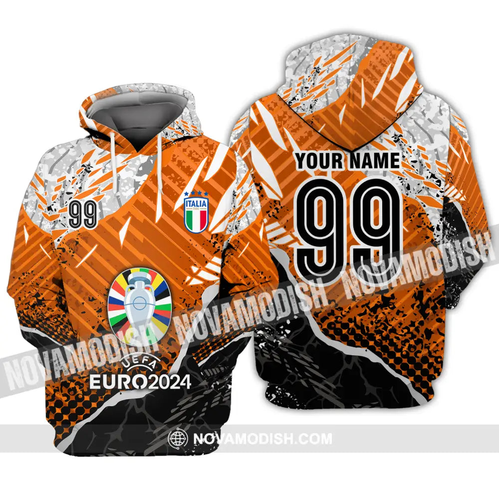 Unisex Shirt - Custom Name And Number Euro 2024 Cup Shirt Italia National Team Shirt Hoodie / S T-shirt