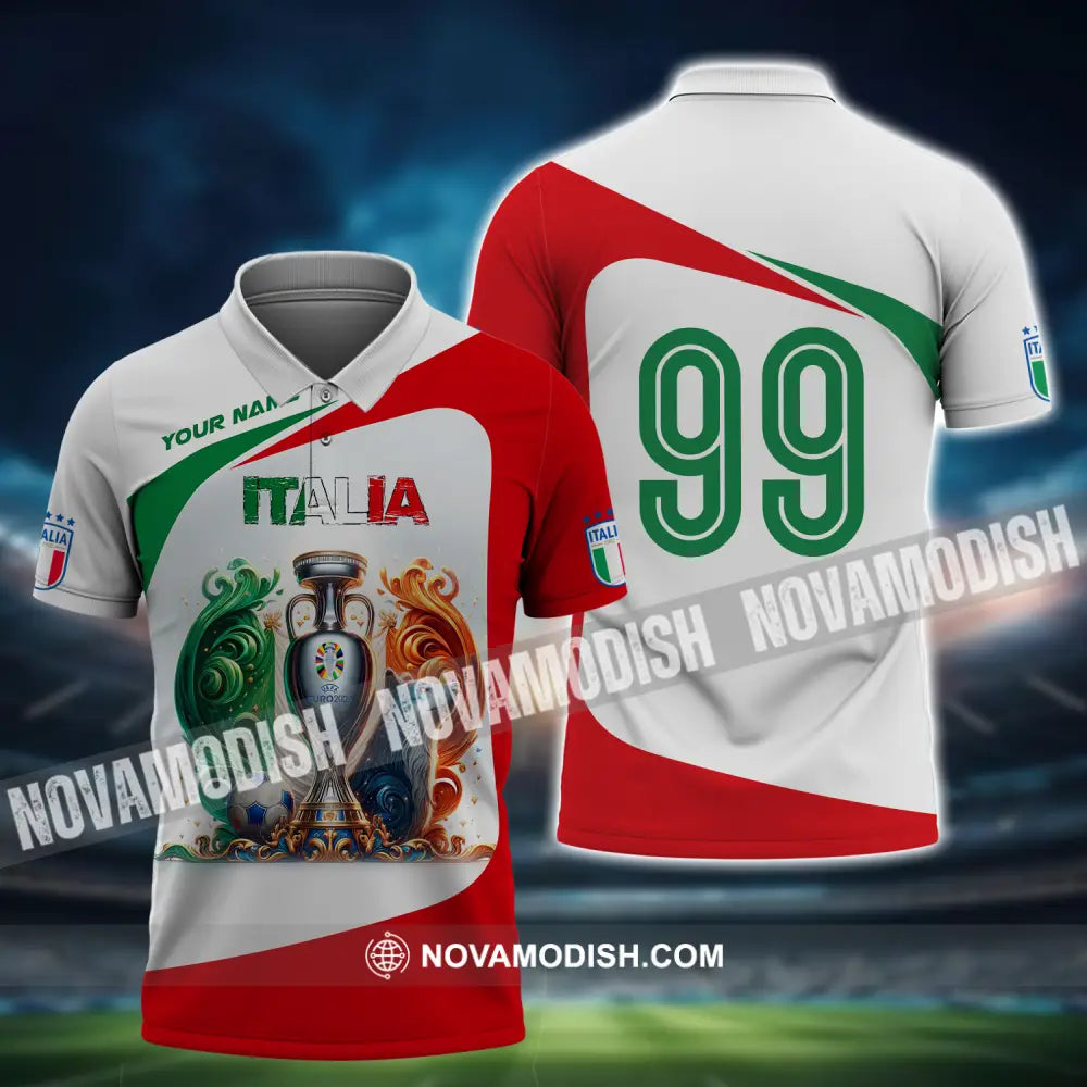 Unisex Shirt - Custom Name And Number Shirt Euro 2024 Cup Italia National Team Shirt Polo Shirt / S T-shirt