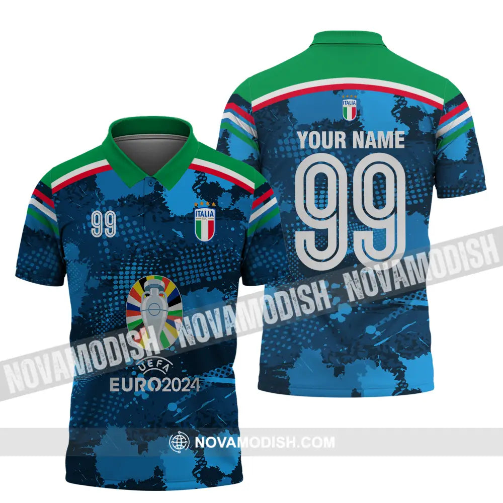Unisex Shirt - Custom Name And Number Euro 2024 Cup Shirt Italia National Team Polo Shirt / S T-shirt