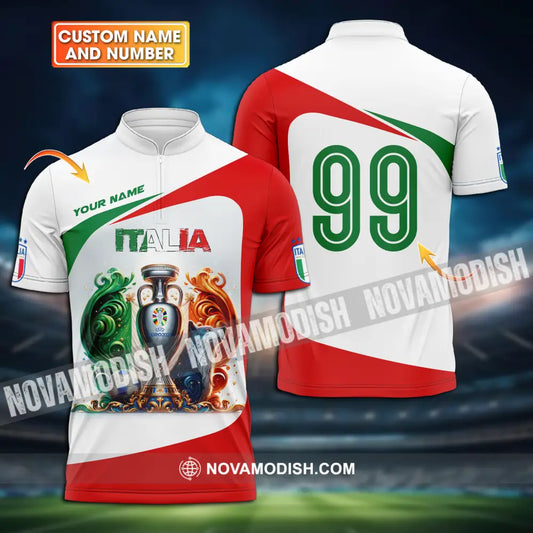 Unisex Shirt - Custom Name And Number Shirt Euro 2024 Cup Italia National Team Shirt T-shirt