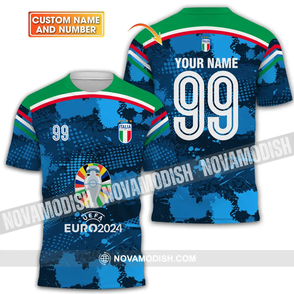 Unisex Shirt - Custom Name And Number Euro 2024 Cup Shirt Italia National Team T-Shirt / S T-shirt