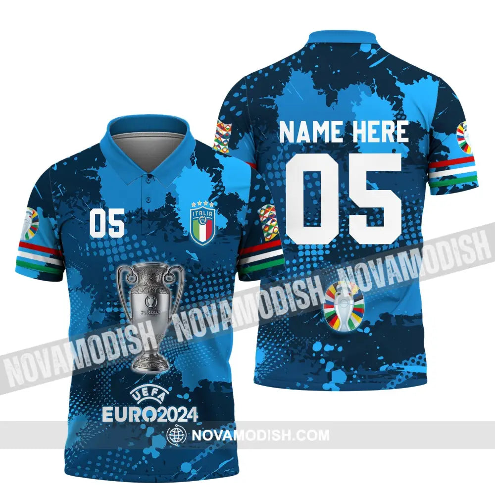 Unisex Shirt - Custom Name And Number Euro 2024 Shirt Cup Of Italia National Team Shirt Polo Shirt / S T-shirt