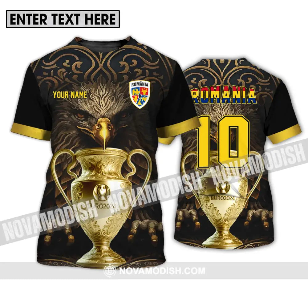 Unisex Shirt - Custom Name And Number Euro 2024 Cup Shirt Romania Team T-Shirt / S T-shirt