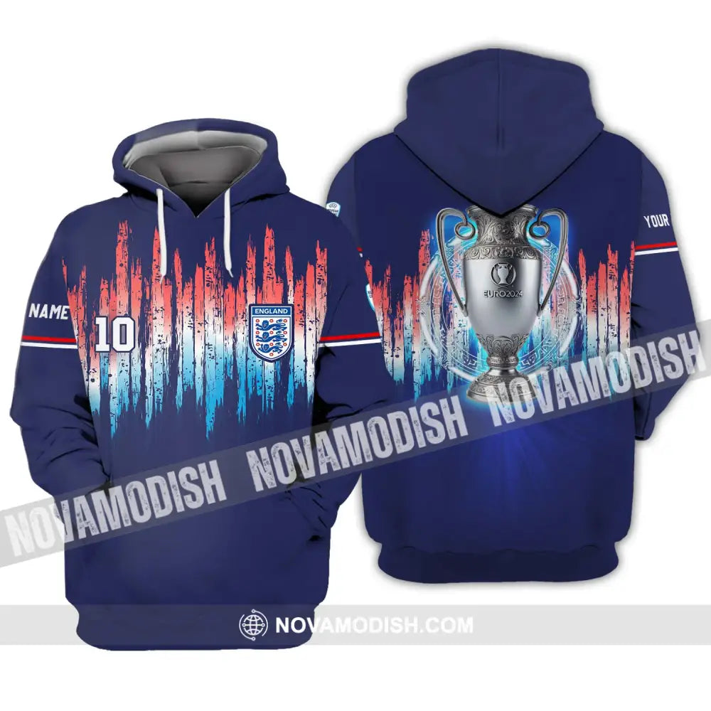 Unisex Shirt - Custom Name And Number Shirt Euro 2024 England Cup Shirt Hoodie / S T-shirt