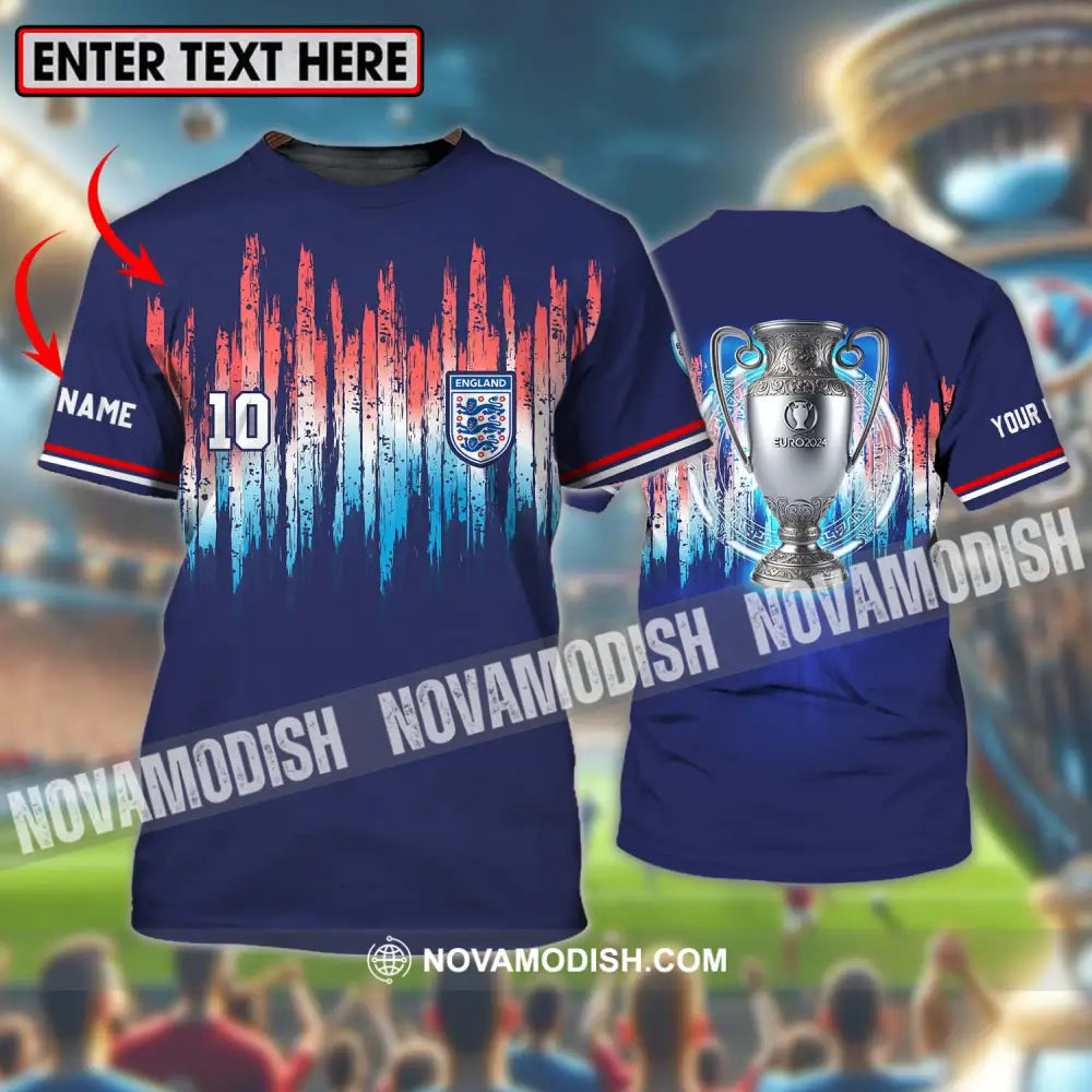 Unisex Shirt - Custom Name And Number Shirt Euro 2024 England Cup Shirt T-shirt