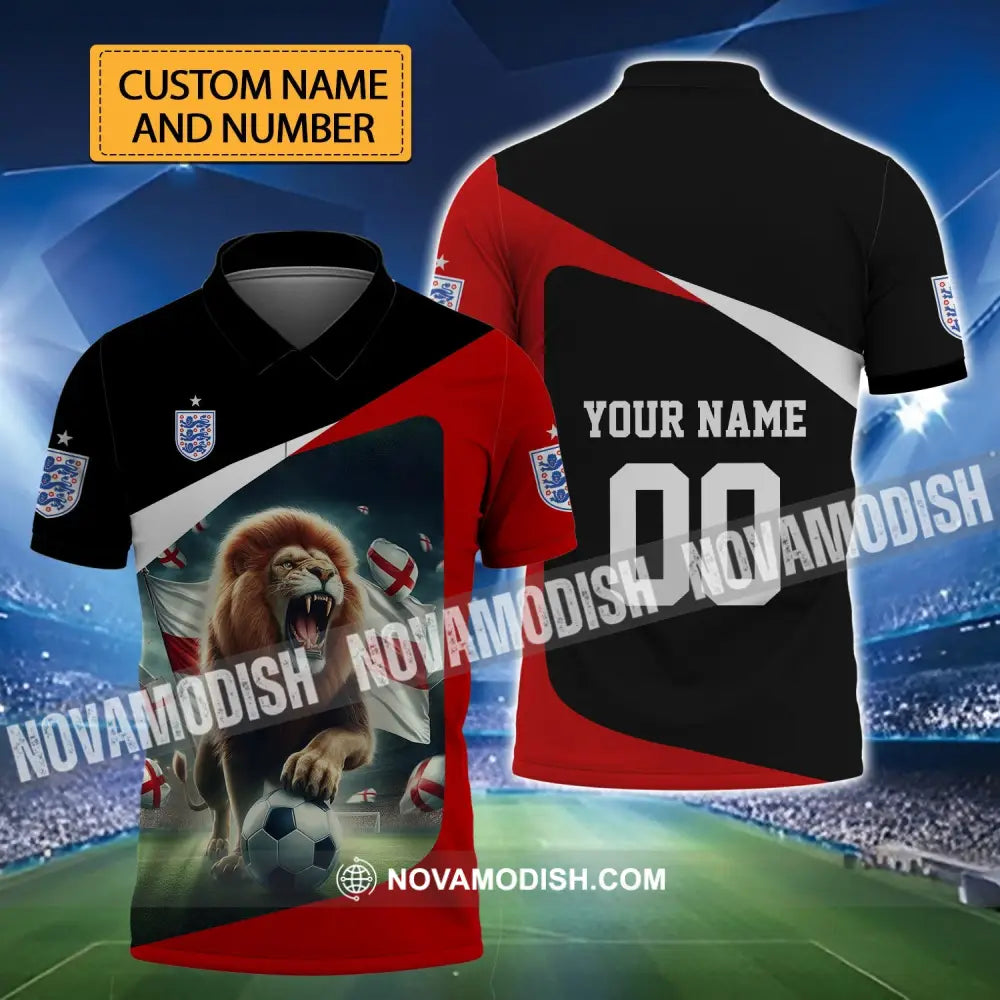 Unisex Shirt - Custom Name And Number Euro 2024 England Lion Line Shirt T-shirt
