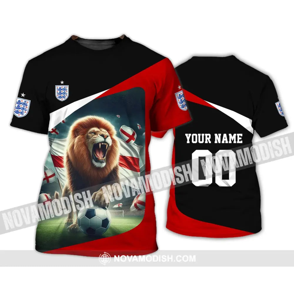 Unisex Shirt - Custom Name And Number Euro 2024 England Lion Line Shirt T-Shirt / S T-shirt