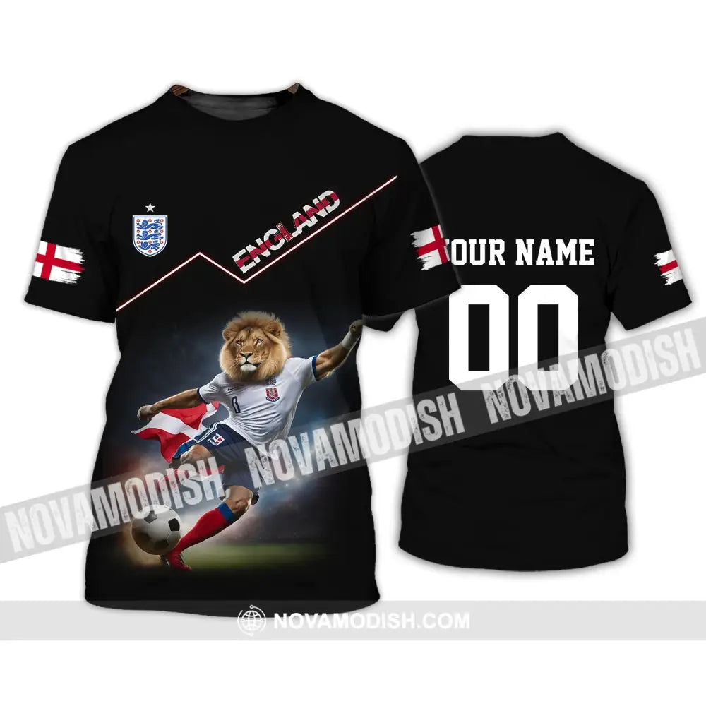 Unisex Shirt - Custom Name And Number Euro 2024 England Lion Shirt T-Shirt / S T-shirt
