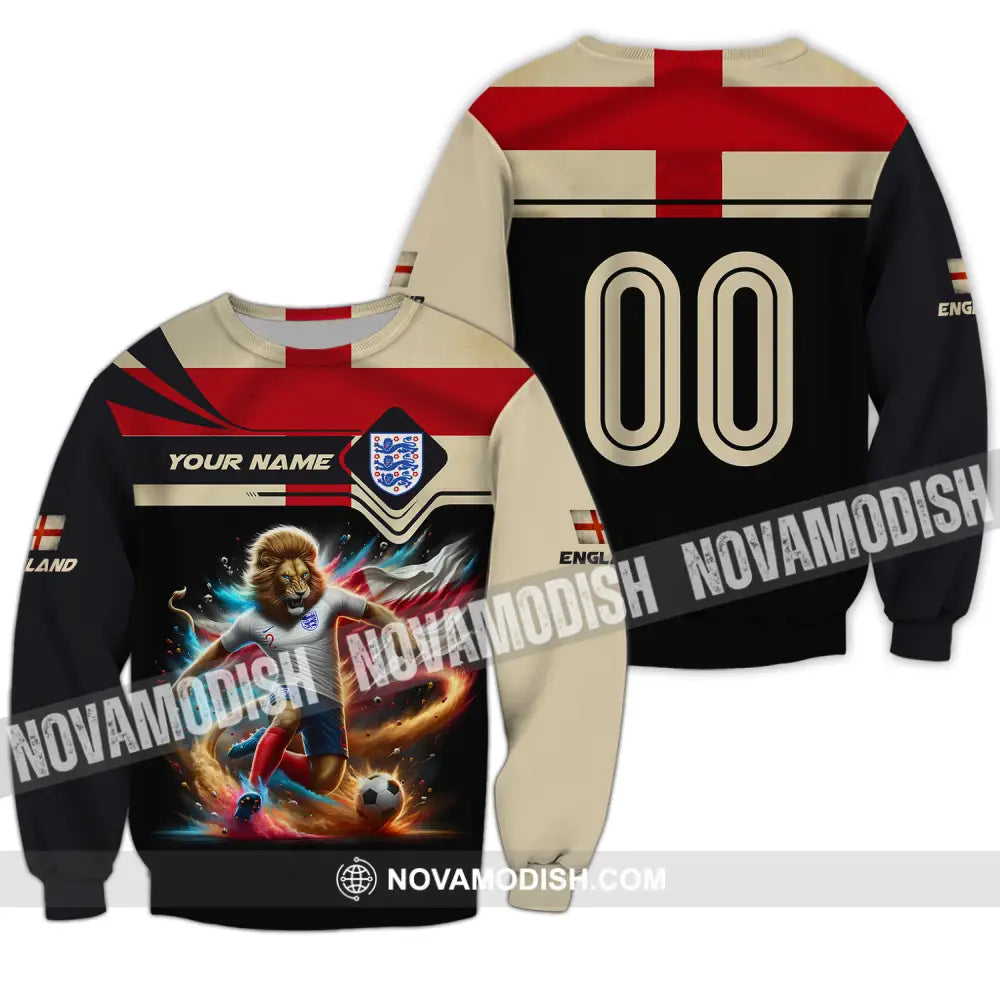 Unisex Shirt - Custom Name And Number Euro 2024 Shirt England Long Sleeve / S T-shirt