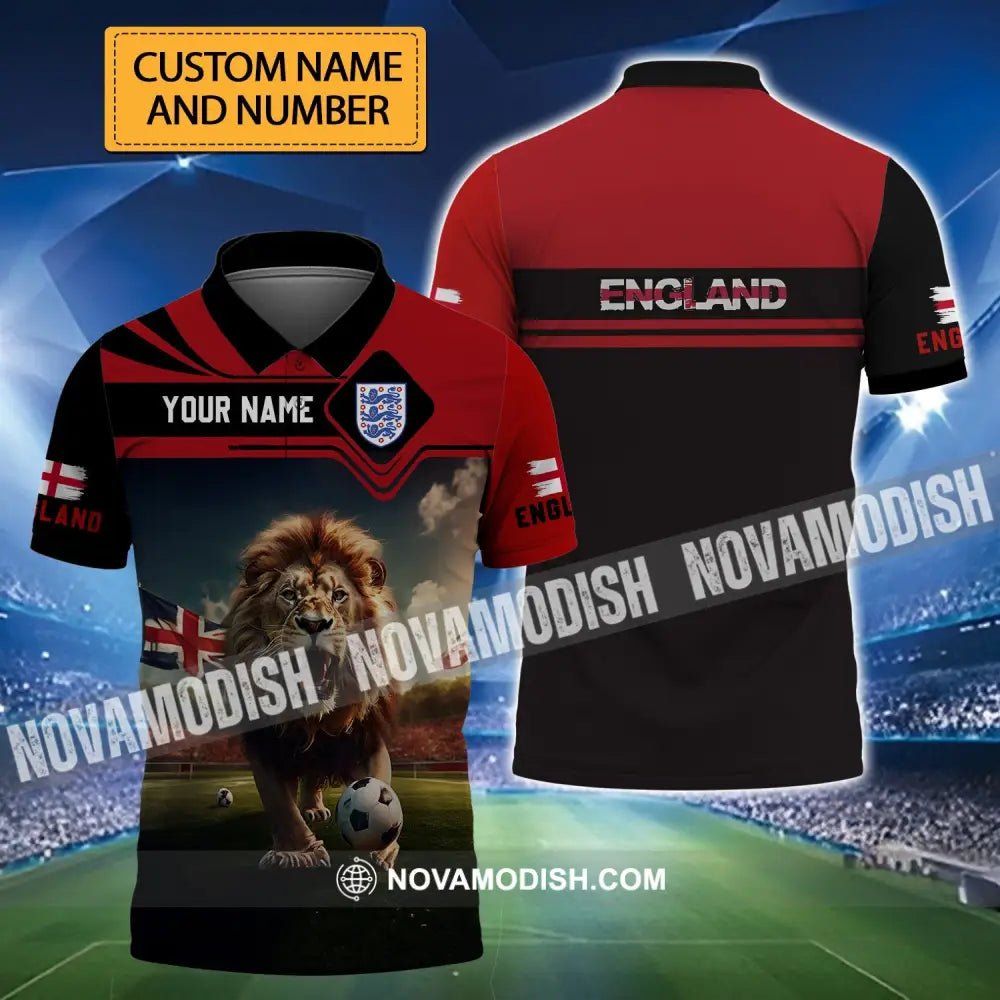 Unisex Shirt - Custom Name And Number Euro 2024 England Team Lover Lion Shirt T-shirt