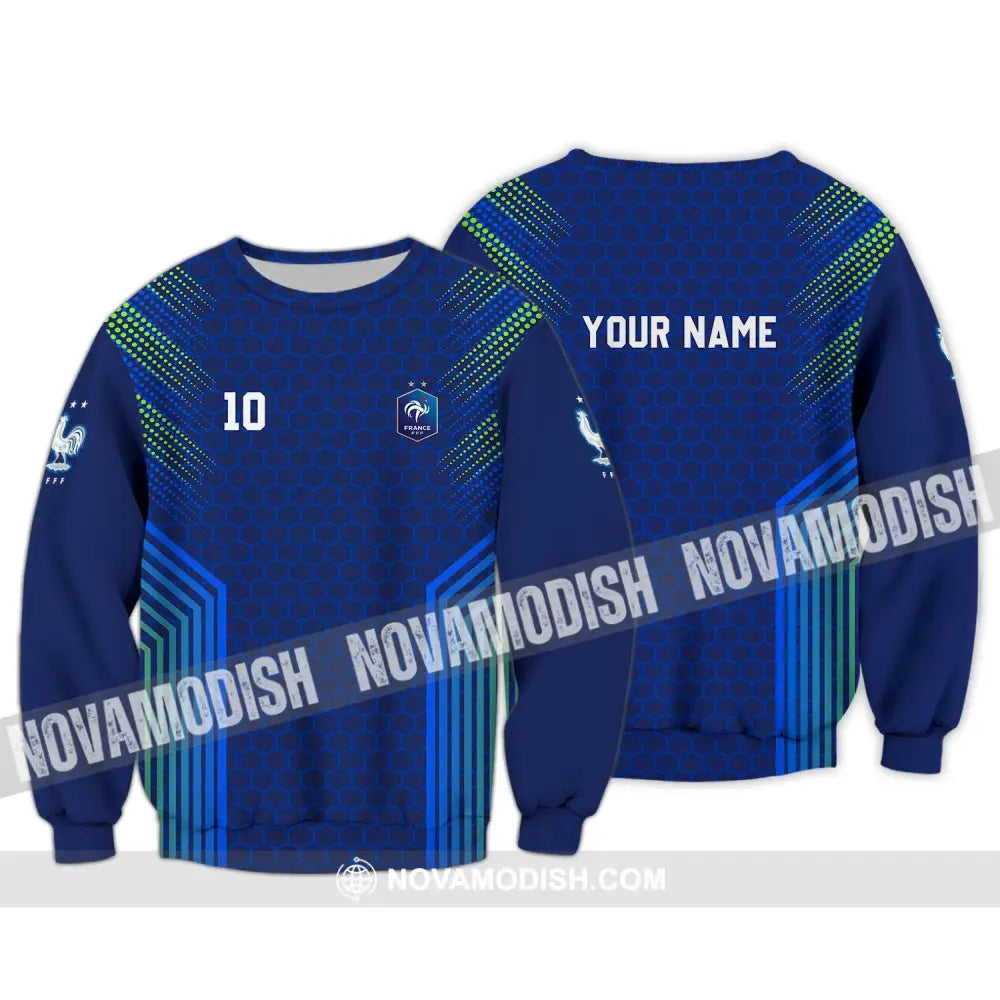 Unisex Shirt - Custom Name And Number Shirt Euro 2024 Shirt FFF France National Team Long Sleeve / S T-shirt