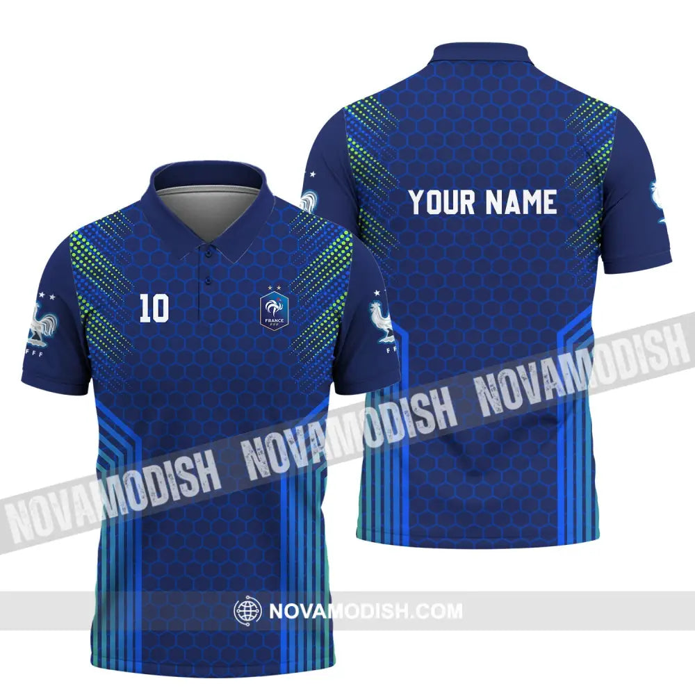 Unisex Shirt - Custom Name And Number Shirt Euro 2024 Shirt FFF France National Team Polo Shirt / S T-shirt