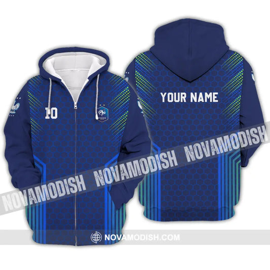 Unisex Shirt - Custom Name And Number Shirt Euro 2024 Shirt FFF France National Team Zipper Hoodie / S T-shirt