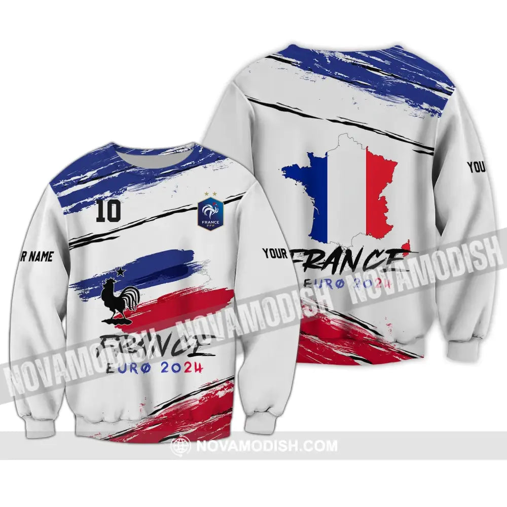 Unisex Shirt - Custom Name And Number Shirt Euro 2024 France Long Sleeve / S T-shirt