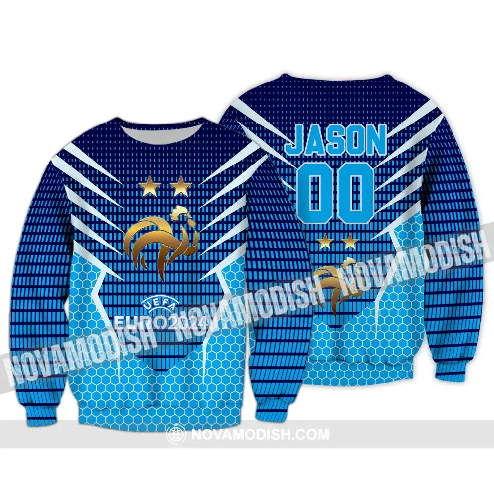 Unisex Shirt - Custom Name And Number Shirt Euro 2024 Shirt France National Team Golden Chicken Long Sleeve / S T-shirt