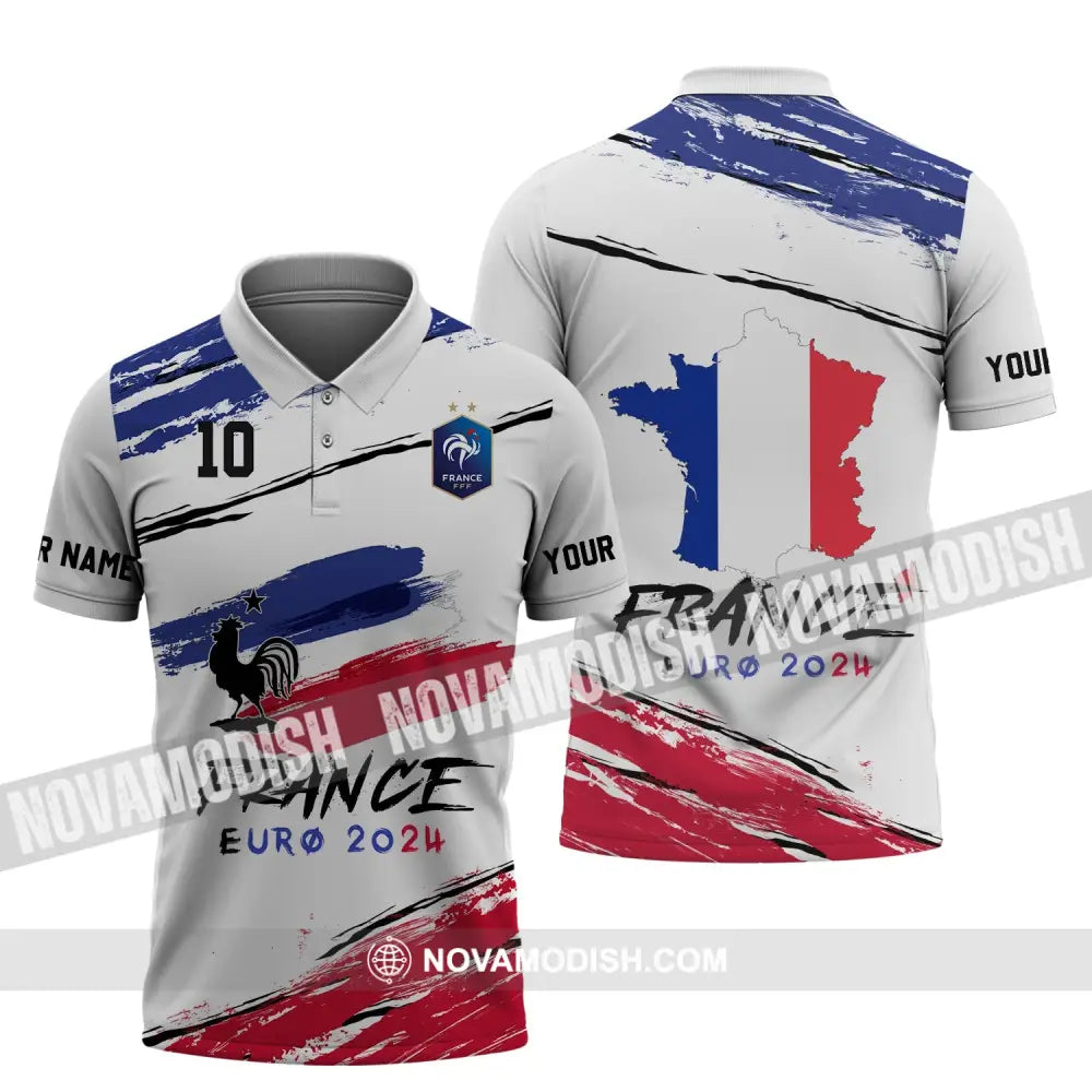 Unisex Shirt - Custom Name And Number Shirt Euro 2024 France Polo Shirt / S T-shirt