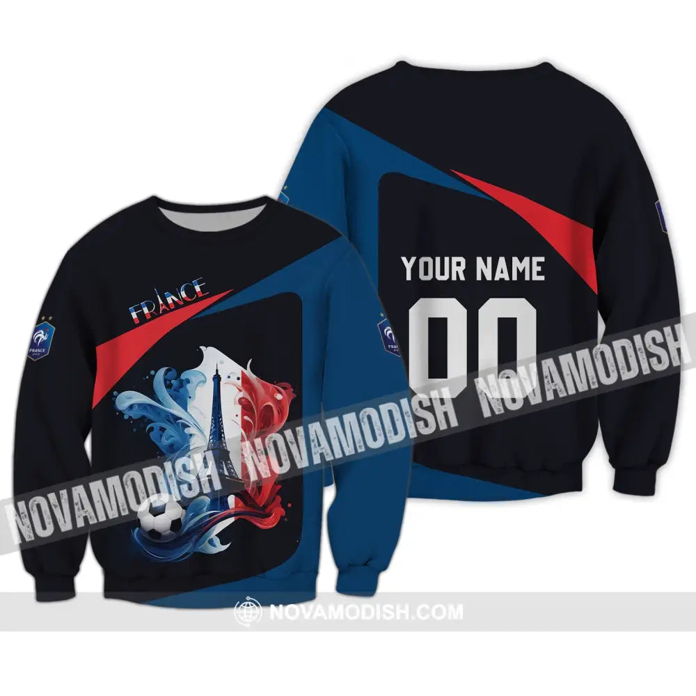 Unisex Shirt - Custom Name And Number Euro 2024 Shirt France Team Shirt Long Sleeve / S T-shirt