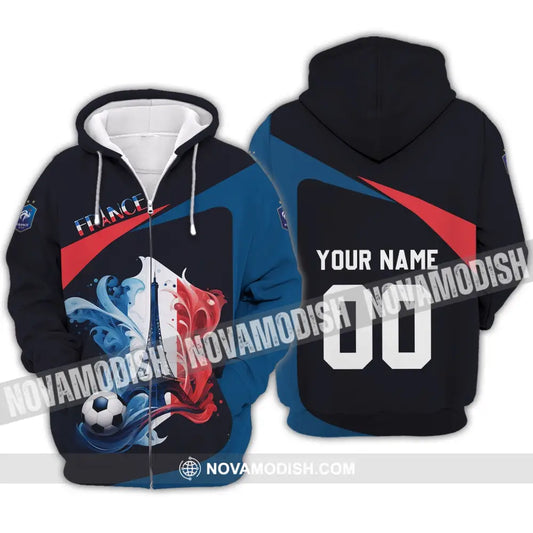 Unisex Shirt - Custom Name And Number Euro 2024 Shirt France Team Shirt Zipper Hoodie / S T-shirt