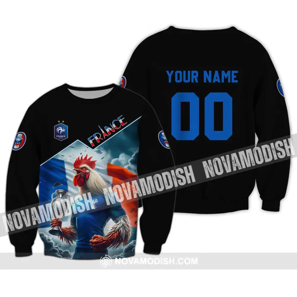 Unisex Shirt - Custom Name And Number Euro 2024 French Chicken Shirt Long Sleeve / S T-shirt
