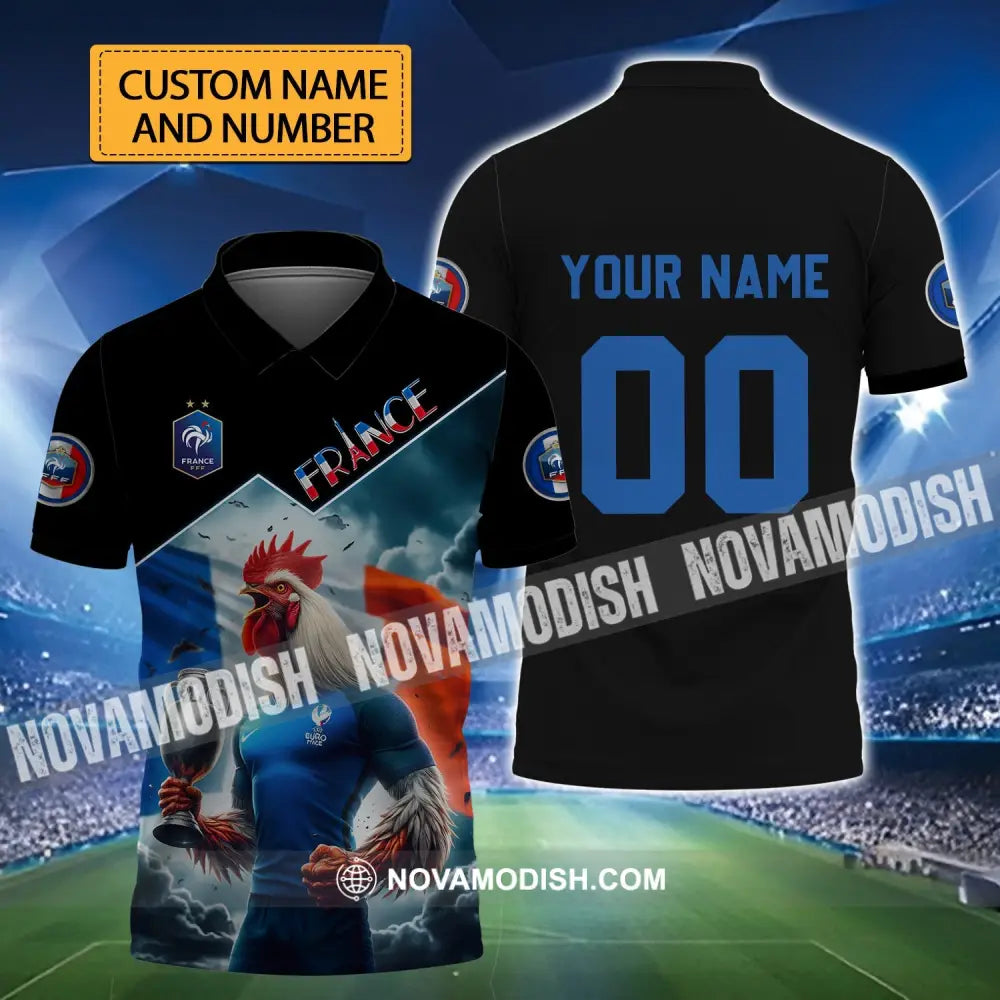 Unisex Shirt - Custom Name And Number Euro 2024 French Chicken Shirt T-shirt