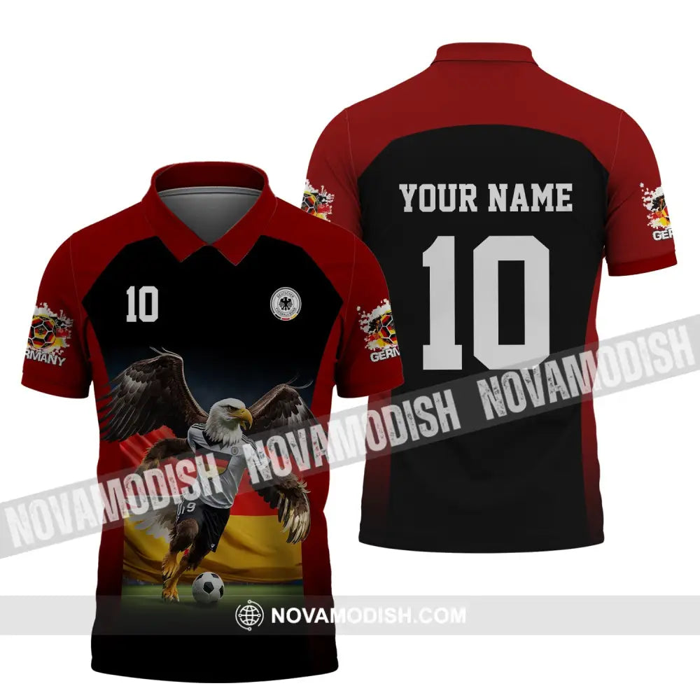 Unisex Shirt - Custom Name And Number Euro 2024 German Eagle Shirt Polo Shirt / S T-shirt