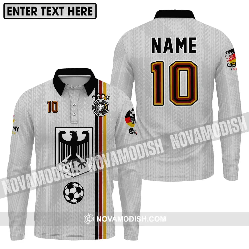Unisex Shirt - Custom Name And Number Shirt Euro 2024 German Long Sleeve Polo / S T-shirt