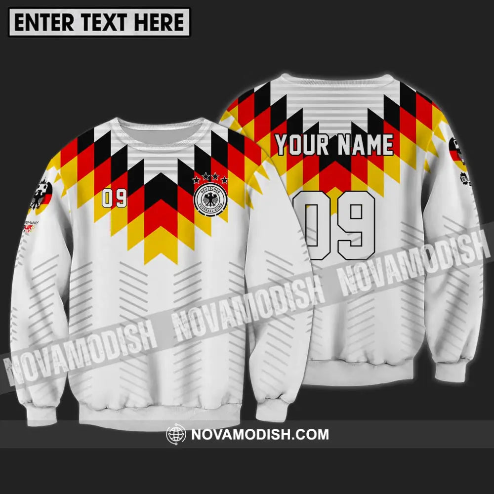 Unisex Shirt - Custom Name And Number Shirt Euro 2024 Germany National Team Flag Color Long Sleeve / S T-shirt