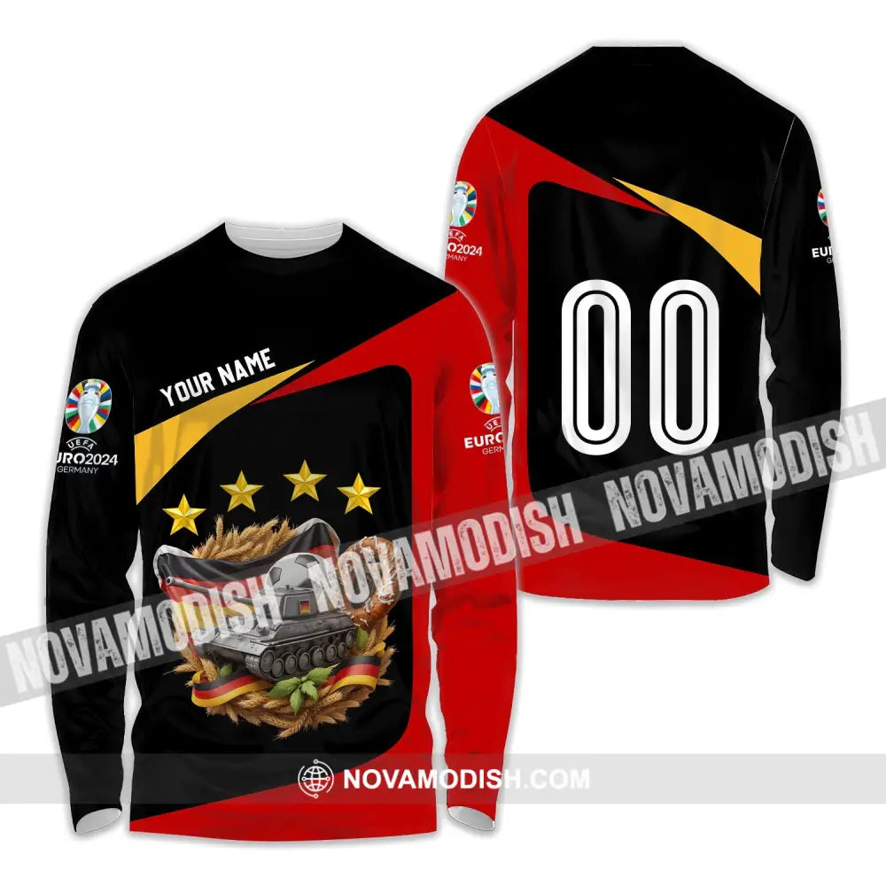 Unisex Shirt - Custom Name And Number Euro 2024 Shirt Germany National Team Long Sleeve Shirt / S T-shirt