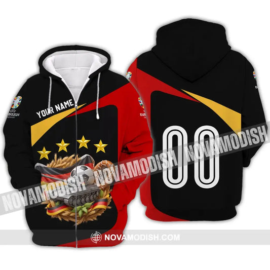 Unisex Shirt - Custom Name And Number Euro 2024 Shirt Germany National Team Zipper Hoodie / S T-shirt