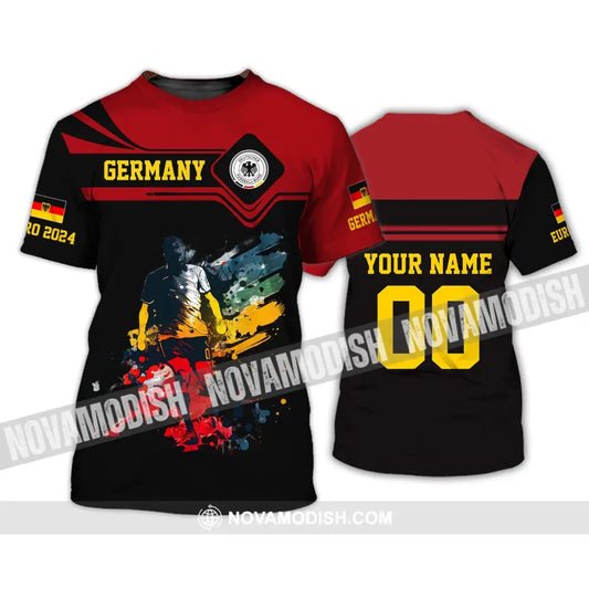 Unisex Shirt - Custom Name And Number Shirt Euro 2024 Germany Team Black And Red T-Shirt / S T-shirt