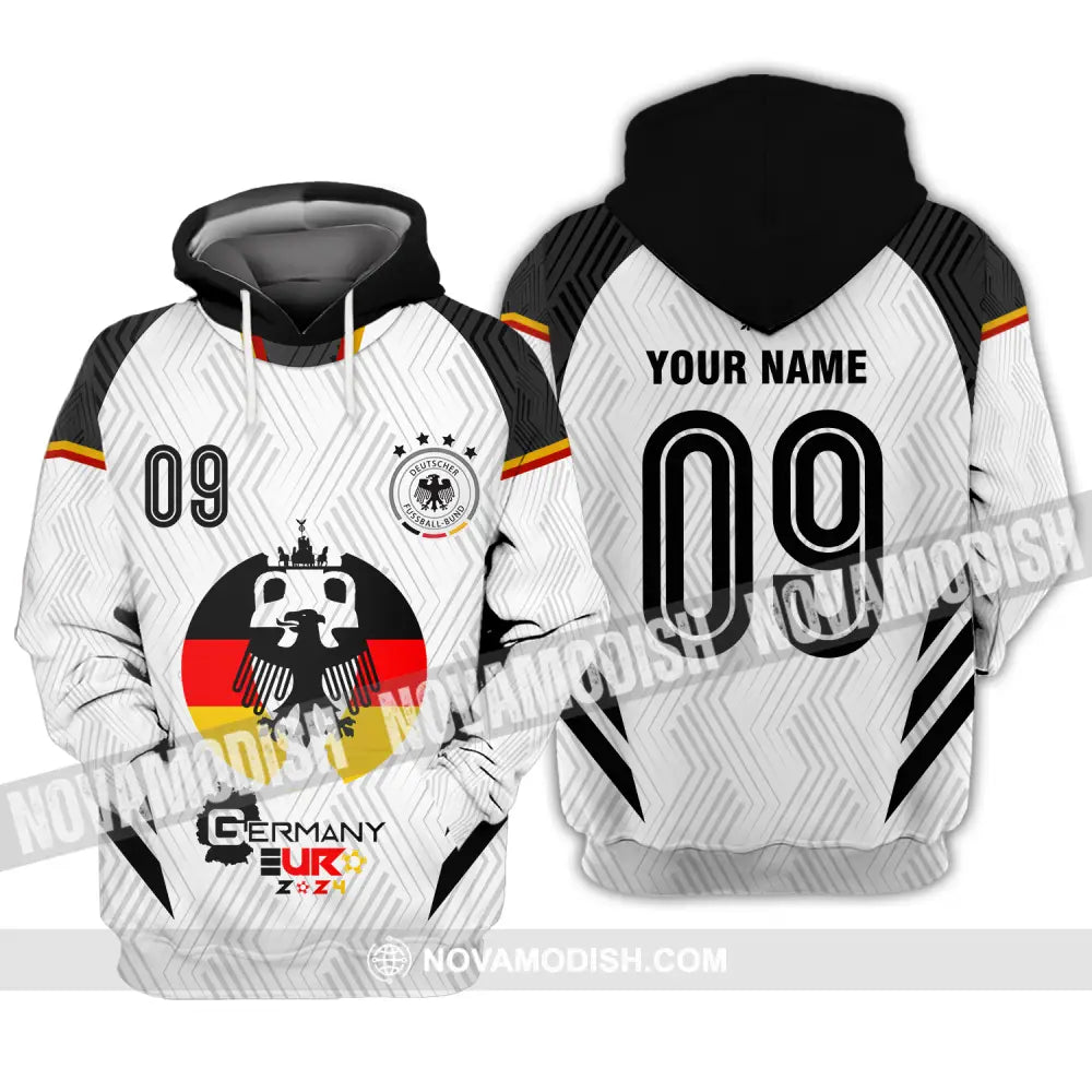 Unisex Shirt - Custom Name And Number Euro 2024 Shirt Germany Team Logo Hoodie / S T-shirt
