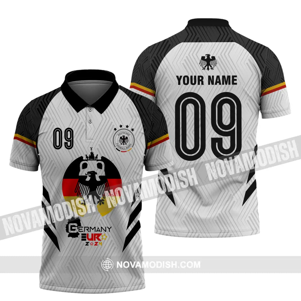 Unisex Shirt - Custom Name And Number Euro 2024 Shirt Germany Team Logo Polo Shirt / S T-shirt