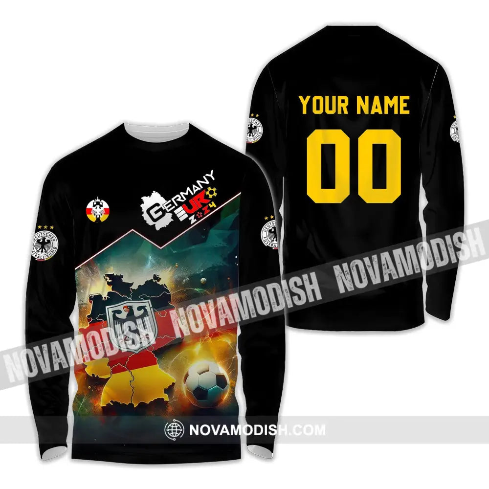 Unisex Shirt - Custom Name And Number Euro 2024 Germany Team Lover Shirt Long Sleeve Shirt / S T-shirt