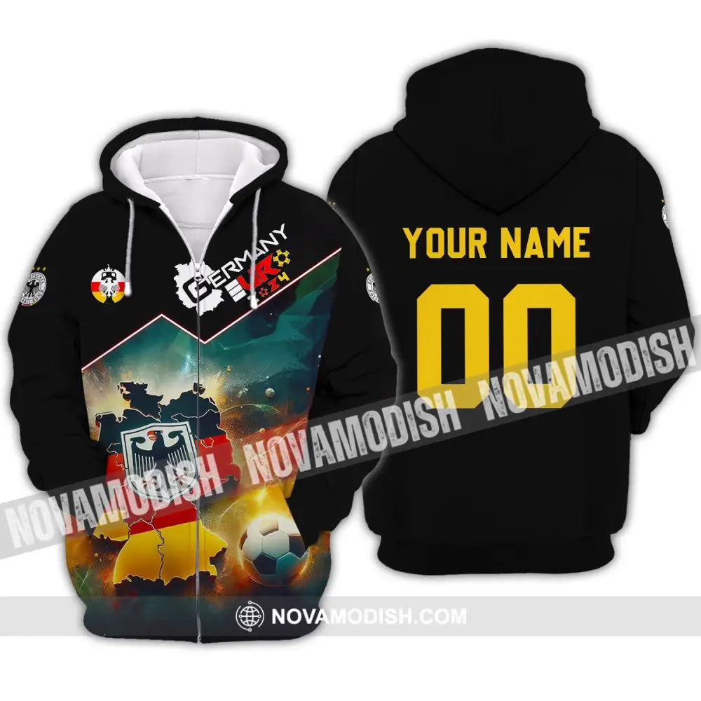 Unisex Shirt - Custom Name And Number Euro 2024 Germany Team Lover Shirt Zipper Hoodie / S T-shirt