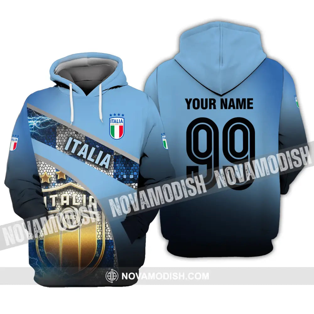 Unisex Shirt - Custom Name And Number Euro 2024 Shirt Italia National Team Hoodie / S T-shirt
